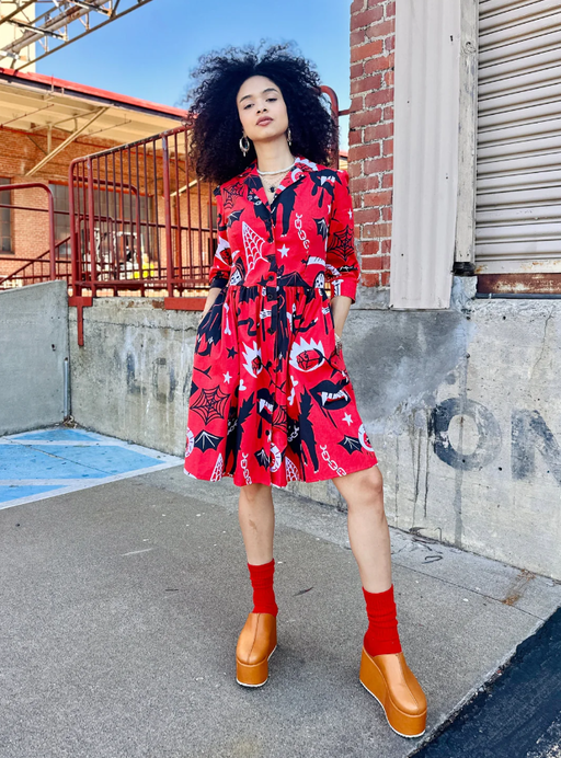 A woman wearing nooworks betty pippa dress