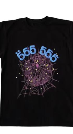 An image of sp5der 555555 angel number t shirt