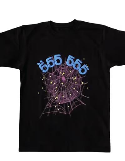 An image of sp5der 555555 angel number t shirt