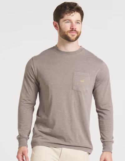A man wearing Southern Marsh​ seawash™ tee - rodeo rider - long sleeve