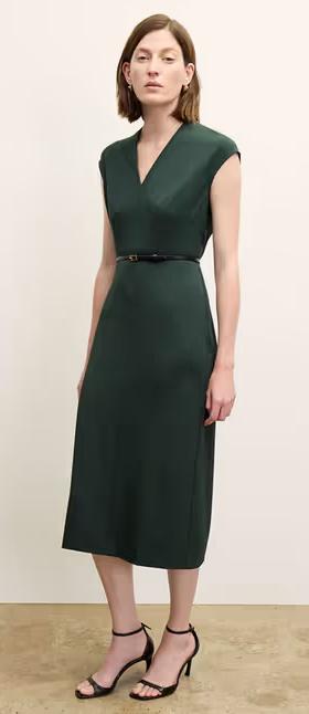 A woman wearing MM Lafleur​ the vienna dress - recycled wondertex