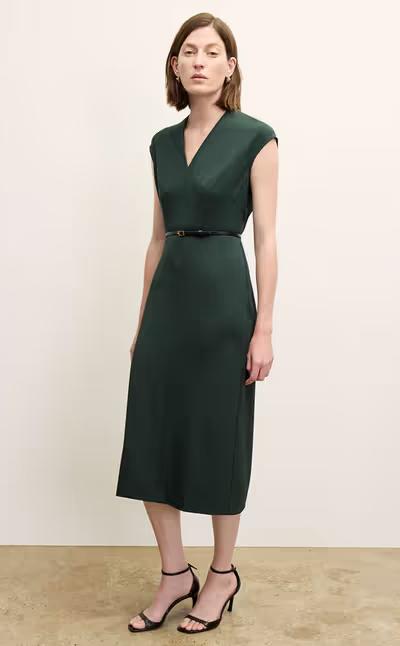 A woman wearing MM Lafleur the vienna dress - recycled wondertex