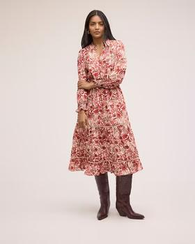 A woman wearing Sam Edelman maya midi dress