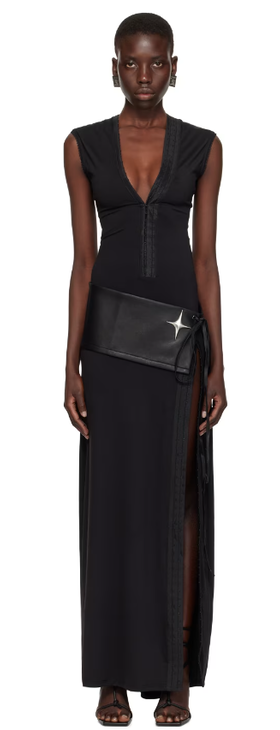 A woman wearing Raga Malak black no mess maxi dress