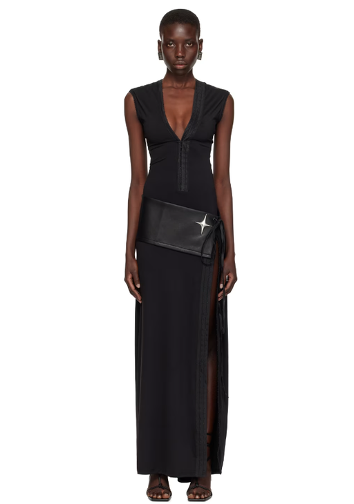 A woman wearing Raga Malak black no mess maxi dress