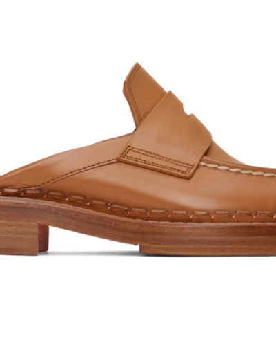 An image of Santoni brown strap loafers