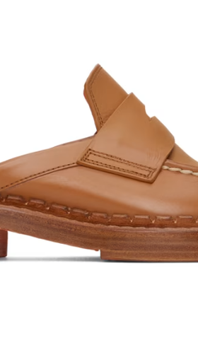 An image of Santoni brown strap loafers