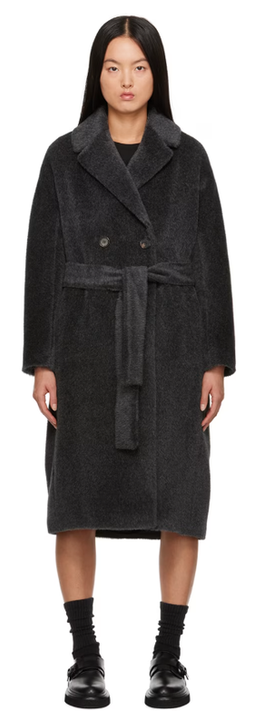 A woman wearing S Max Mara gray zaire coat