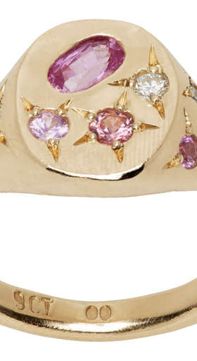 An image of Seb Brown gold & pink spazio ring