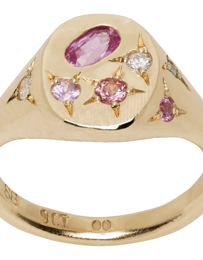 An image of Seb Brown gold & pink spazio ring