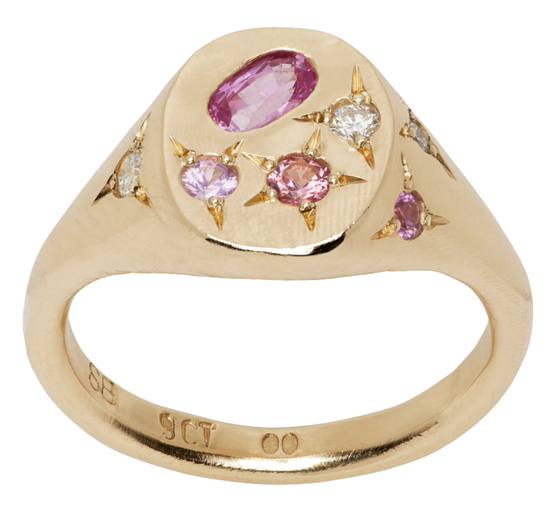 An image of Seb Brown gold & pink spazio ring