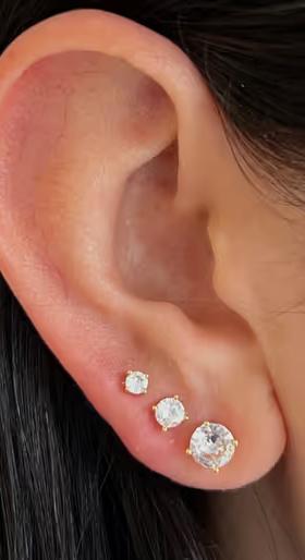 A woman wearing Evry Jewels​ ice ice baby earrings