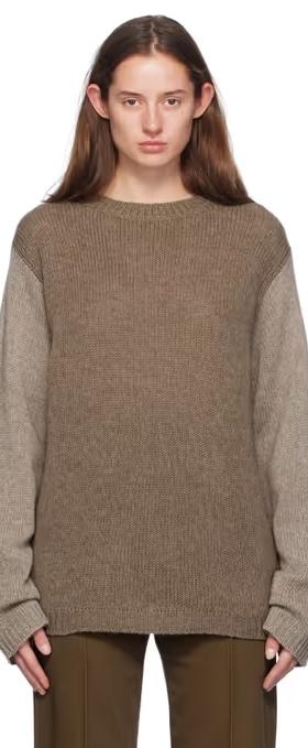 A woman wearing Sofie D'Hoore gray matcha sweater