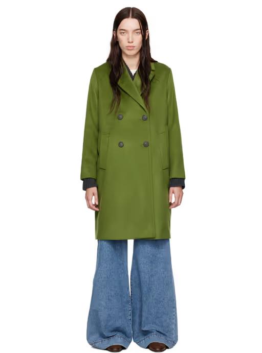 A woman wearing Weekend Max Mara green zum coat