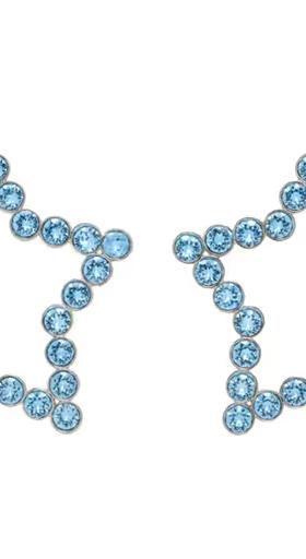 An image of Safsafu silver & blue star earrings