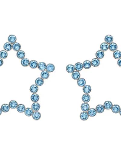 An image of Safsafu silver & blue star earrings