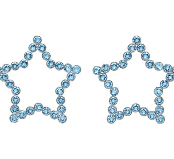 An image of Safsafu silver & blue star earrings