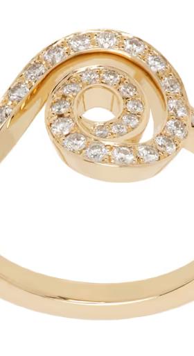 An image of Sophie Bille Brahe gold 'la dorset pavé' ring