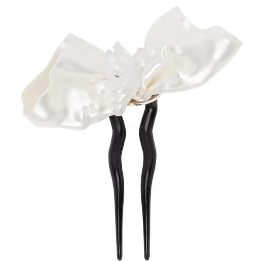 An image of Tetier Bijoux ssense exclusive off-white floral hair pin