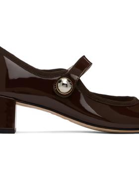 An image of Repetto brown fabienne mary jane heels