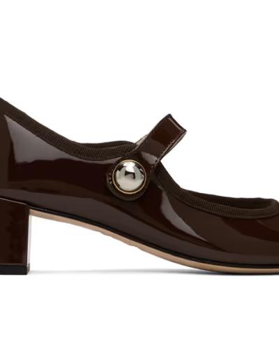 An image of Repetto brown fabienne mary jane heels