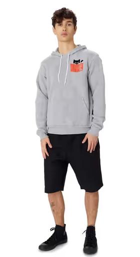 A man wearing Society6 cat reading book hoody