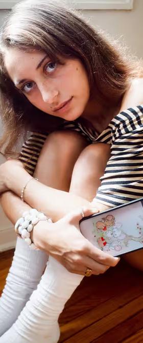 A woman with Wildflower Cases mice friends iphone case