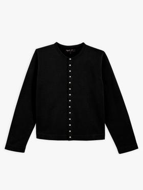 A black agnès b. men's snap-button cardigan
