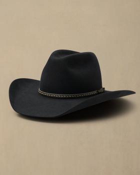 A graphite Akubra Dusty Dawn fur-felt hat with a braided band