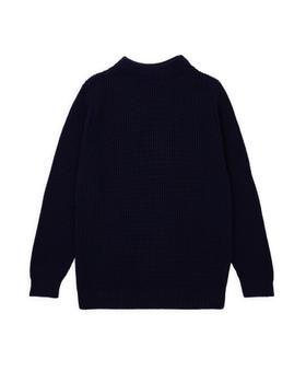 A navy Andersen-Andersen heavyweight rib-knit sailor sweater on a plain white background