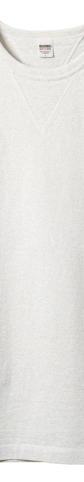 An off-white loopwheel-knit long sleeve tee by BARNS OUTFITTERS on a plain background