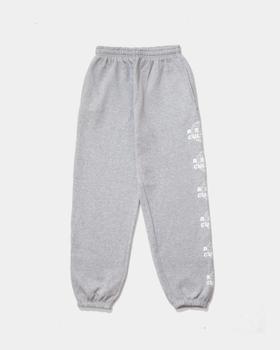 Bene Culture grey sweatpants with a repeated globe logo print