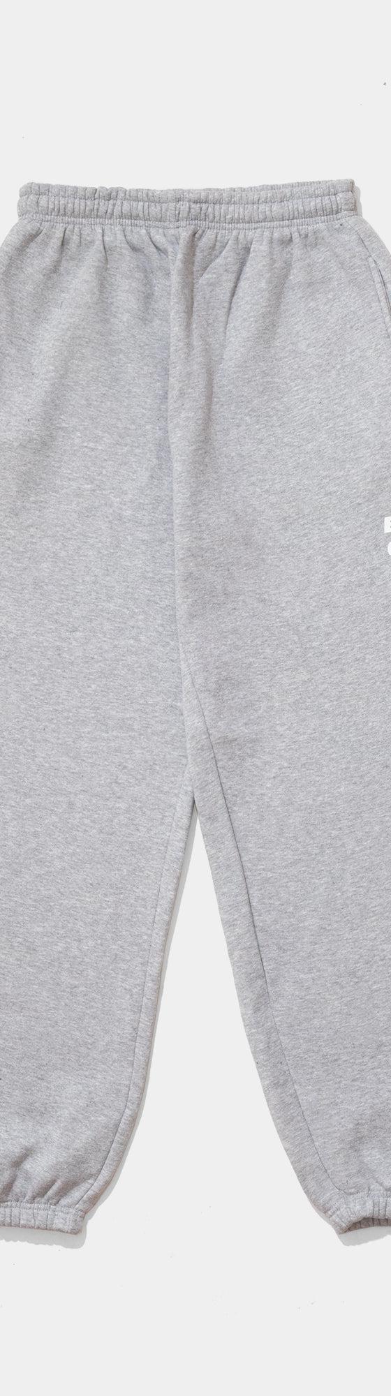 Bene Culture grey sweatpants with a repeated globe logo print