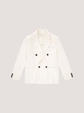 A cream double-breasted Circolo 1901 jersey blazer on a plain background