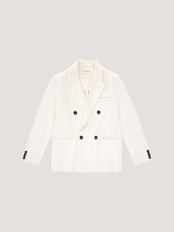 A cream double-breasted Circolo 1901 jersey blazer on a plain background