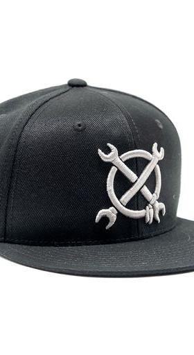 IN4MATION black snapback cap with embroidered logo