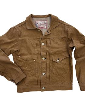 A brown canvas Mister Freedom ranch jacket photographed on a white background