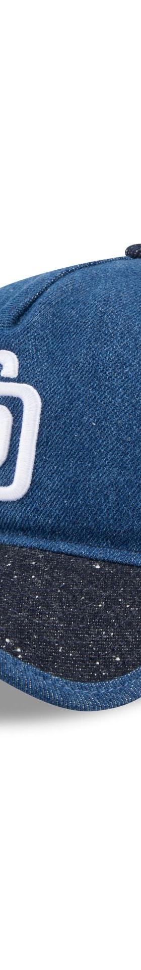 A blue denim New Era A-Frame cap with a white San Diego Padres logo