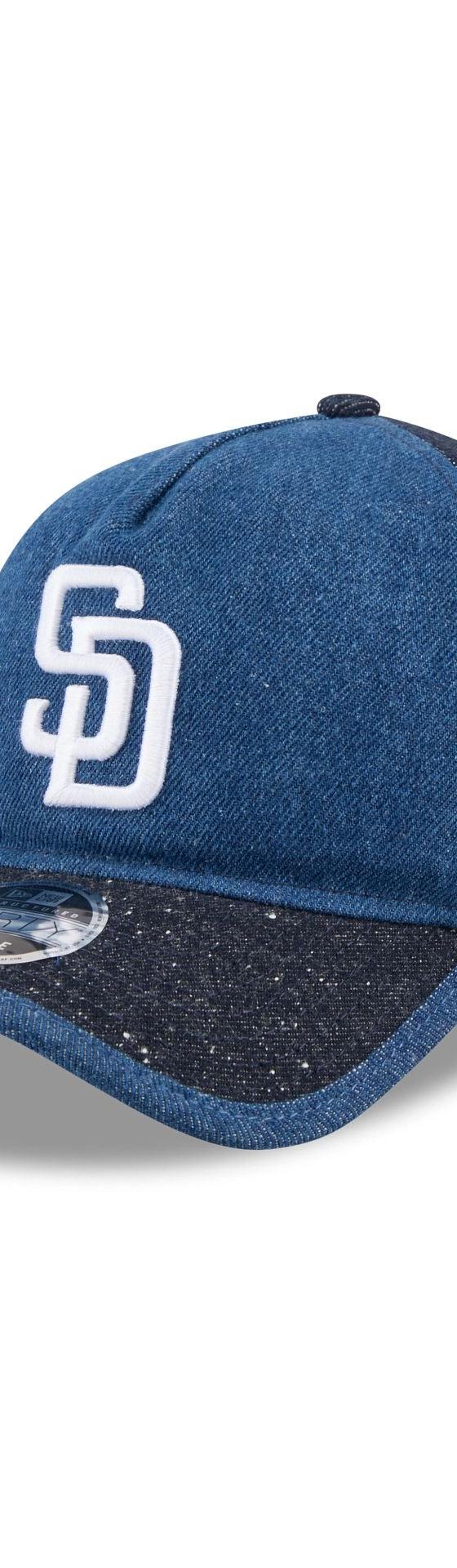 A blue denim New Era A-Frame cap with a white San Diego Padres logo