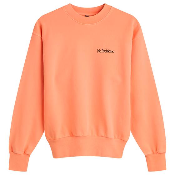 A peach No Problemo crewneck sweatshirt on a plain background