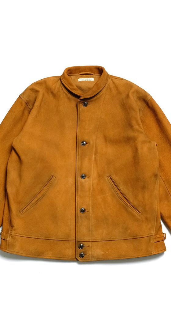 A tan suede OLD JOE BRAND sports jacket on a plain white background
