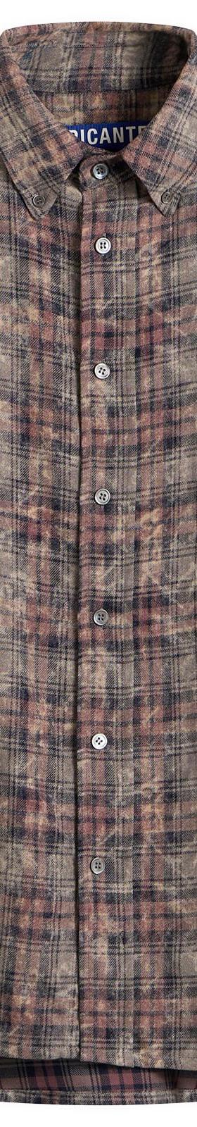 A washed brown checked PICANTE overshirt on a plain background