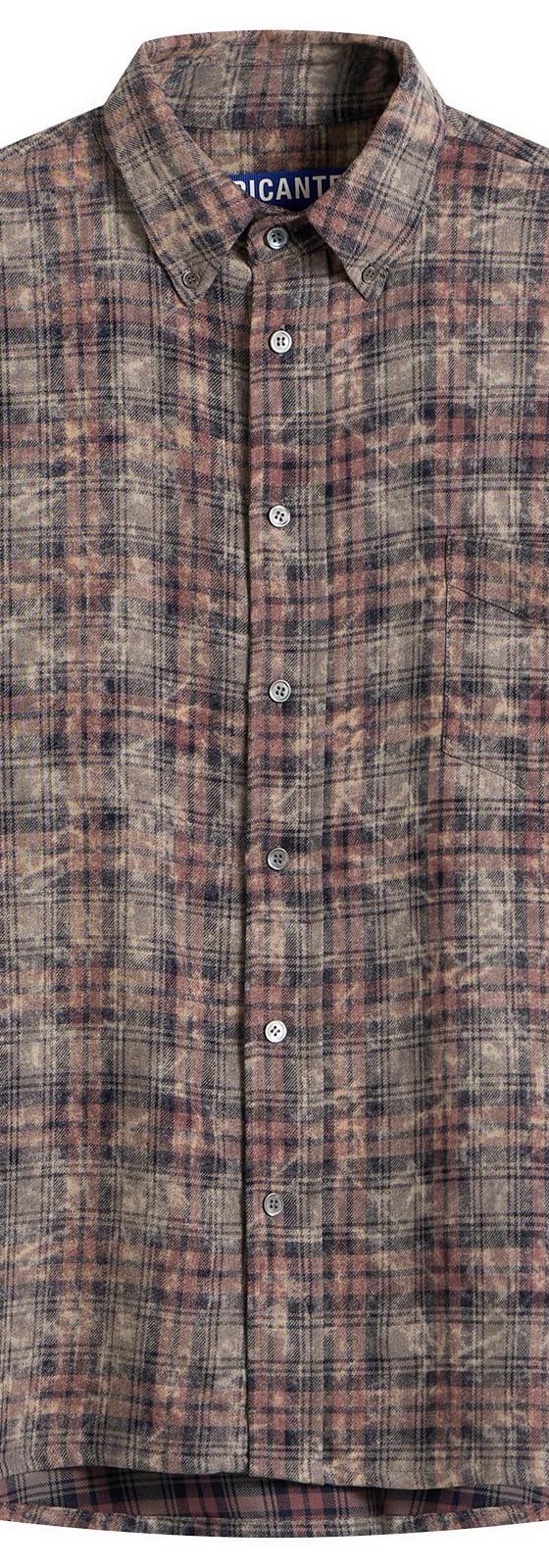 A washed brown checked PICANTE overshirt on a plain background