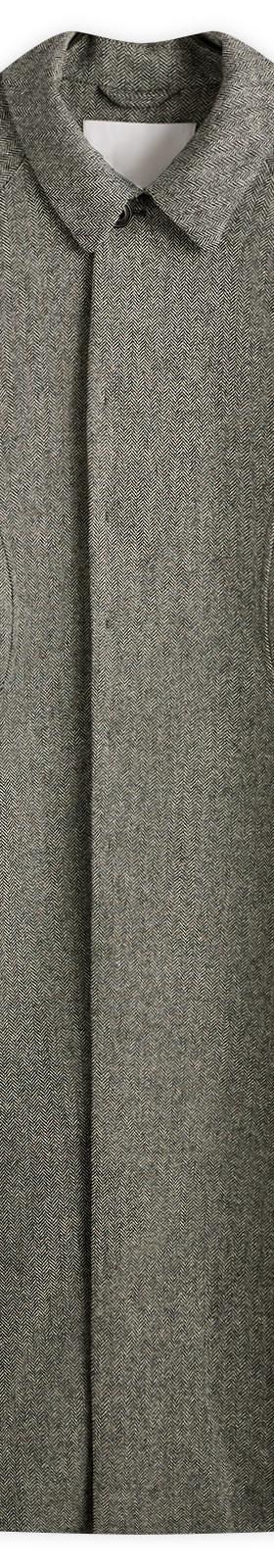 A grey wool oversized balmacaan coat by Sage Nation