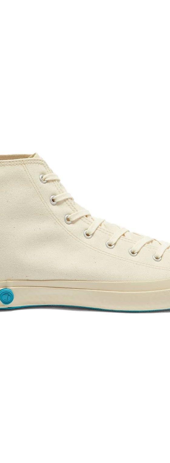 A natural white Shoes Like Pottery high-top canvas sneaker with vulcanized rubber sole