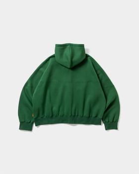 A green TIGHTBOOTH hoodie shown from the back on a plain white background