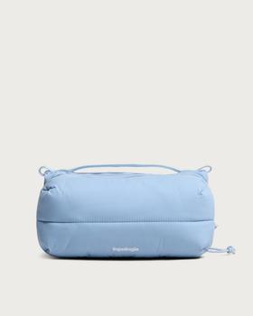 A pale blue Topologie padded shoulder bag with rope drawcords