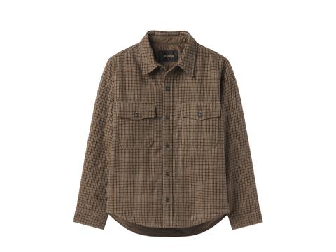Buck Mason Wool CPO Jacket in golden brown gun club check