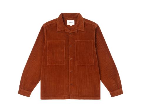Kestin Durno Overshirt in rust orange corduroy