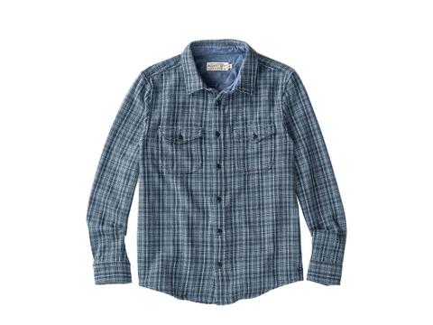 Outerknown Blanket Shirt in indigo seagravel plaid